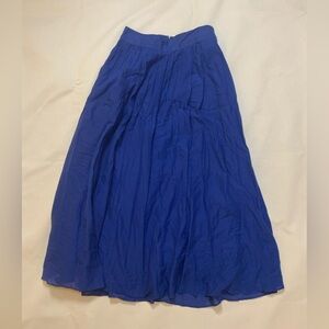 J. Crew Royal Blue 100% Cotton Maxi Skirt 0
